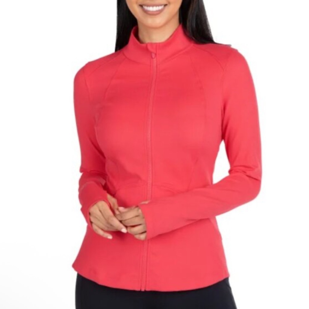 NWT Spyder Women's Yoga Jacket, Pink (Bright Coral, Back Ventilation, Thumbholes